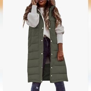 Olive Green Puffer Vest XL